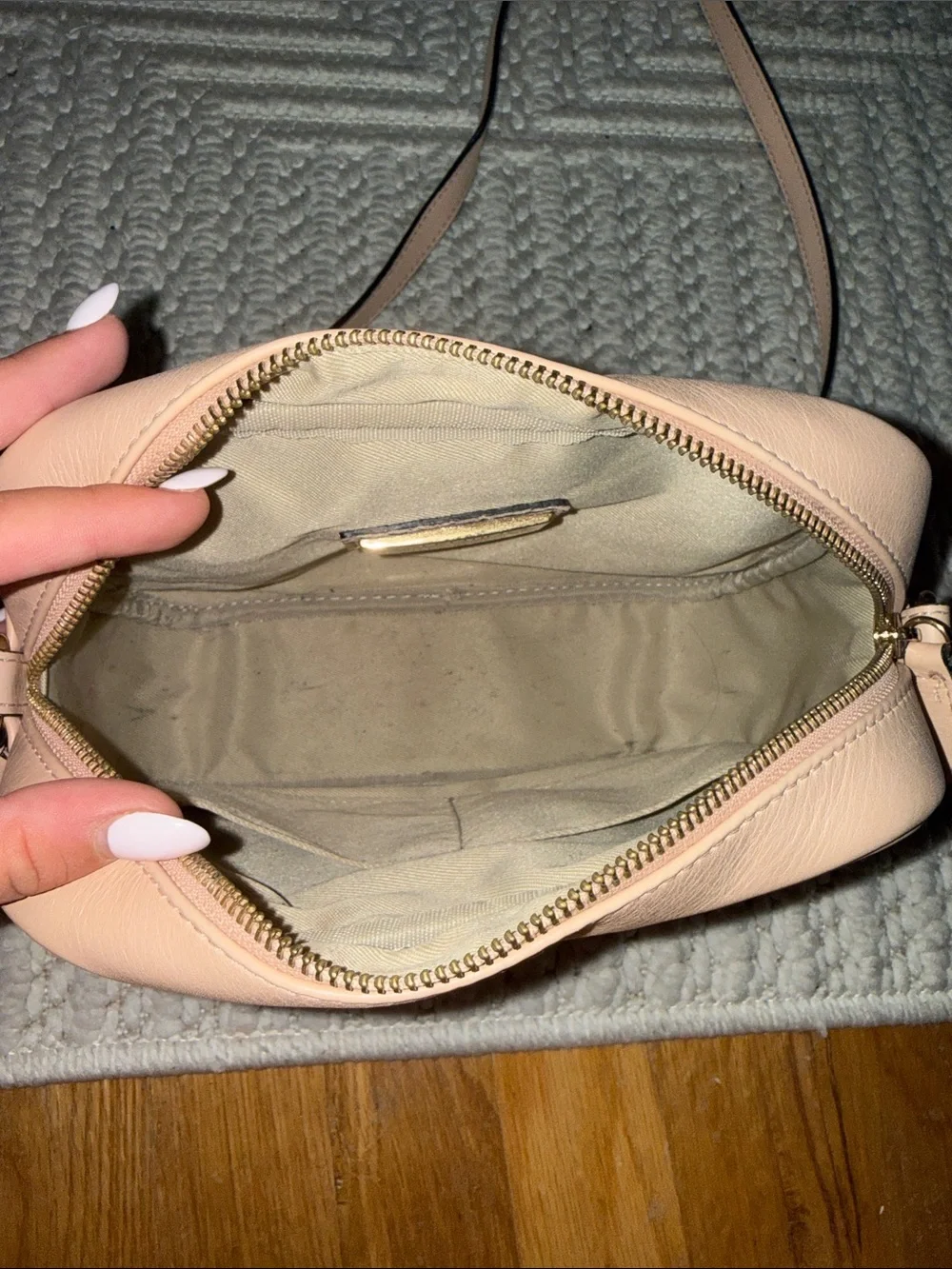 Valentino Garavani Blush Pink Leather Crossbody with Tassel lightly worn